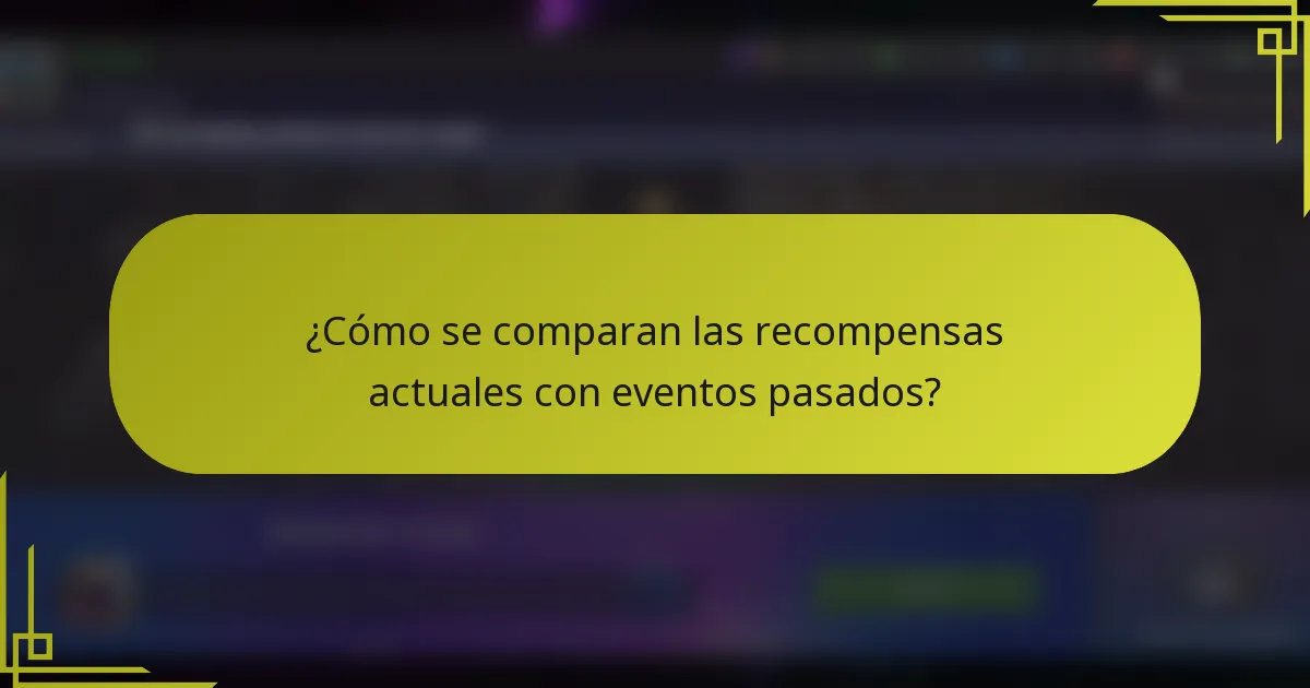 ¿Cómo se comparan las recompensas actuales con eventos pasados?